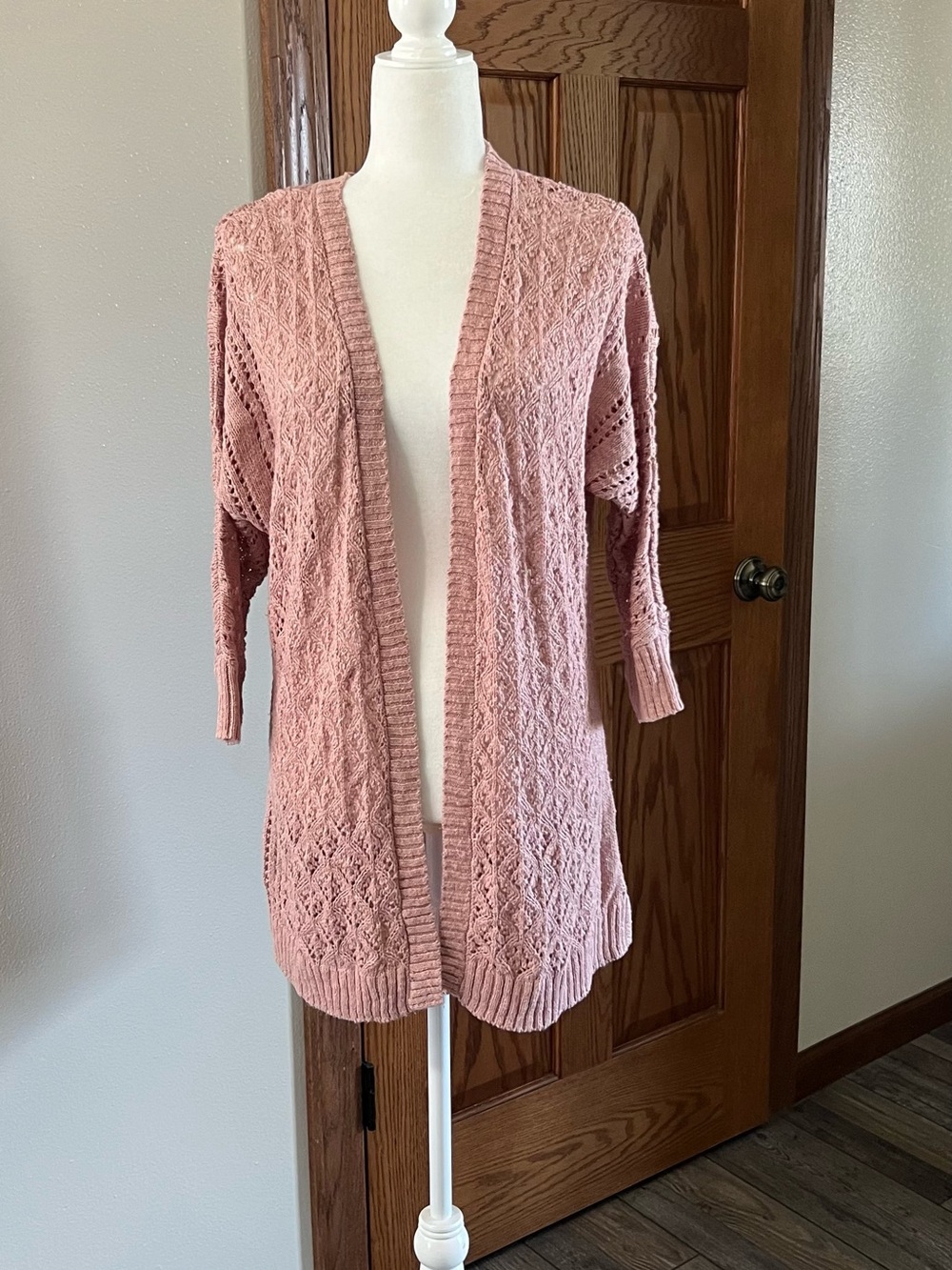 Maurices Blush Pink Open-Front Knit Cardigan